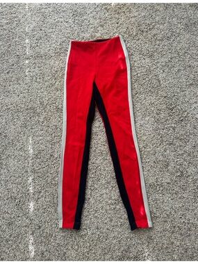 Lysse Red, Black & White Colorblock Leggings